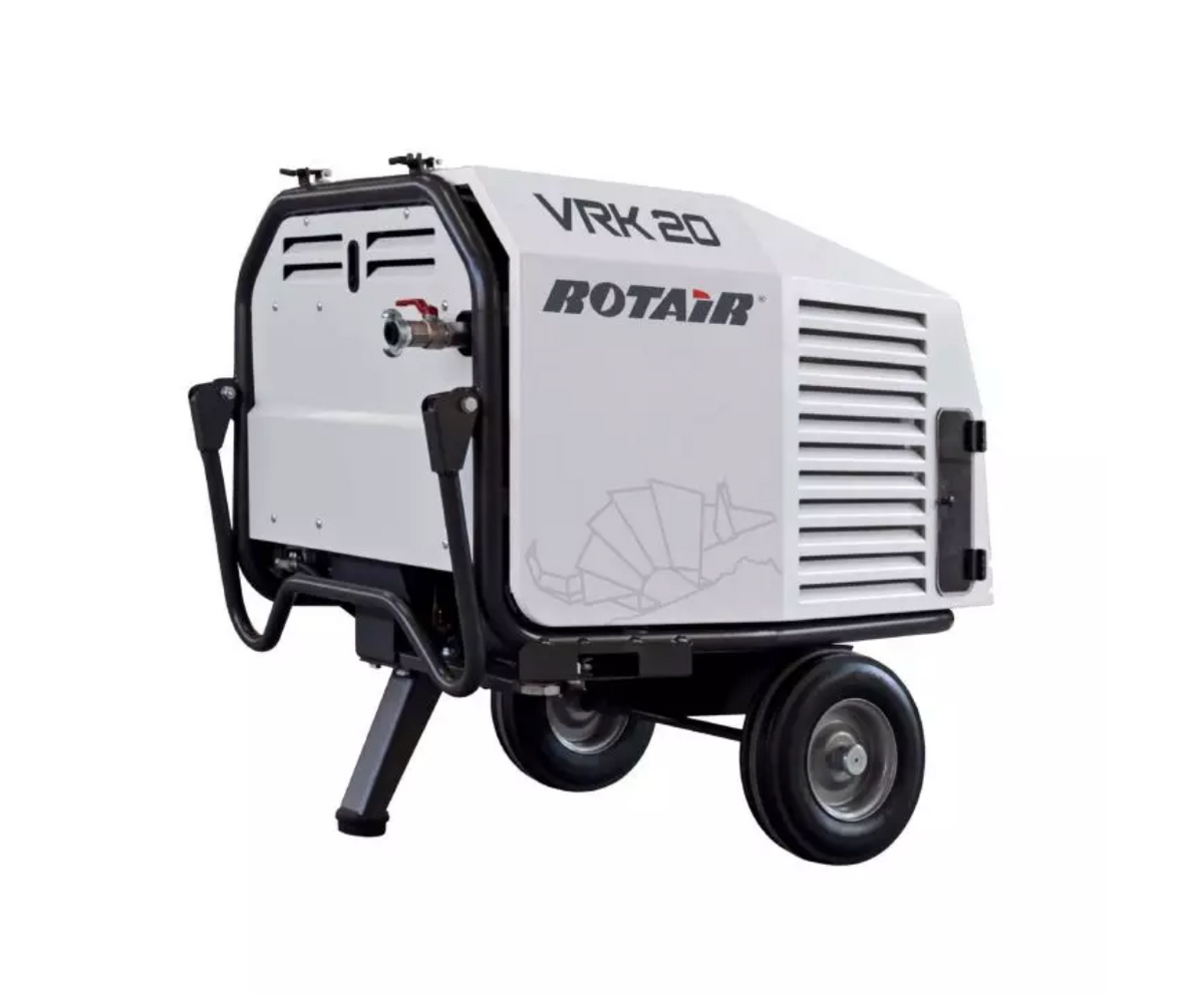 Mobiler Baustellenkompressor ROTAIR VRK 16 AE - 8 bar mit HONDA-Motor GX 630