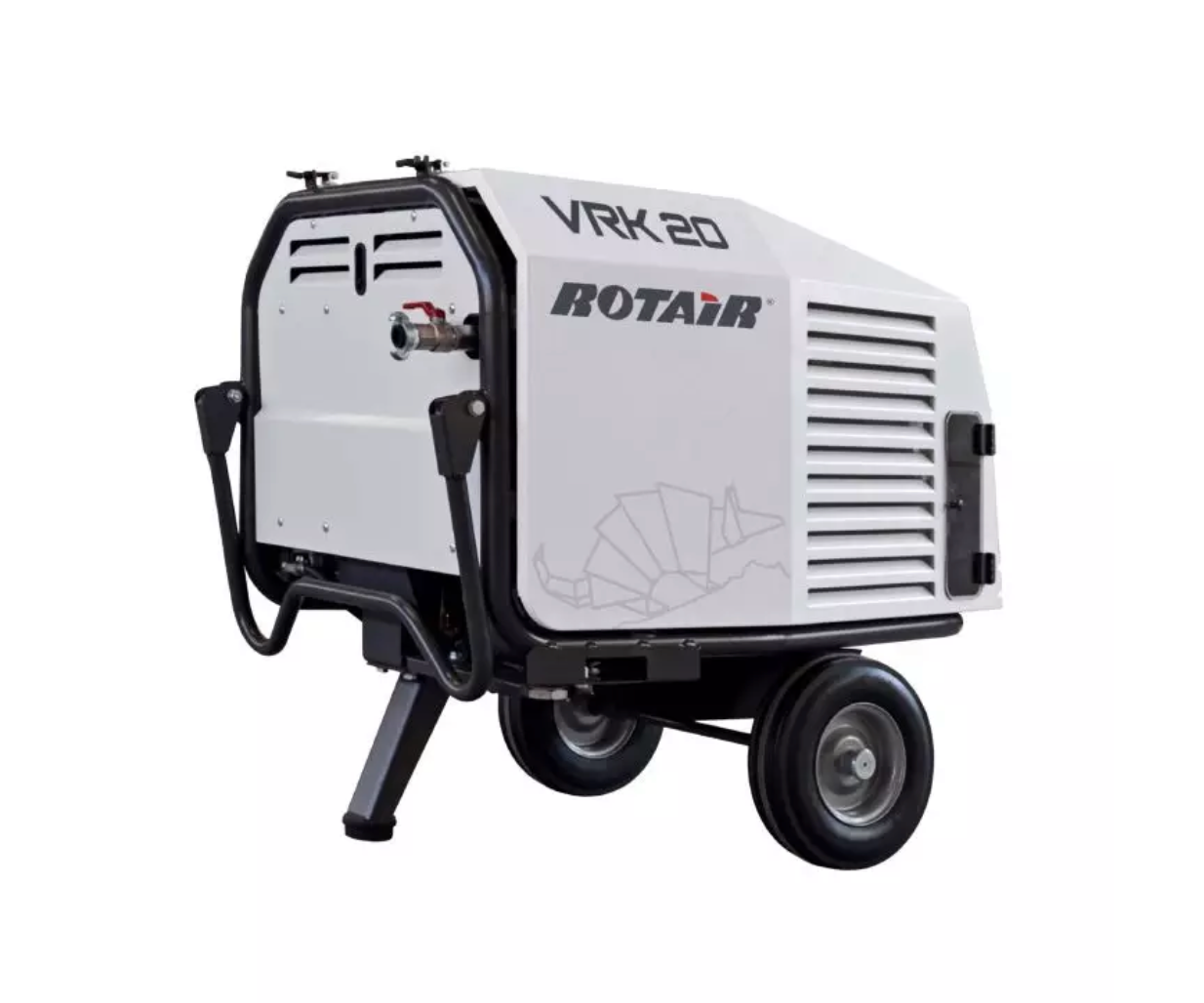 Mobiler Baustellenkompressor ROTAIR VRK 20 AE - 8 bar mit HONDA-Motor GX 690
