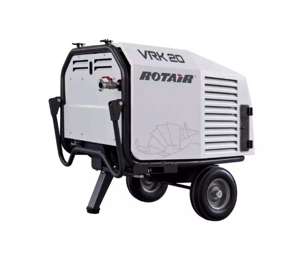 Mobiler Baustellenkompressor ROTAIR VRK 20 AE - 13 bar mit HONDA-Motor GX 690