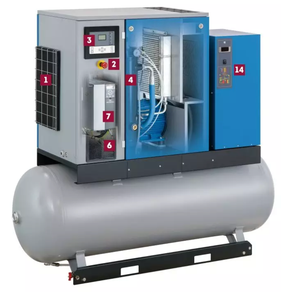 MARK Schraubenkompressor RMA 15-270, 5,5-13 bar 'IVR' Komplettgerät mit 270 lt. Kessel