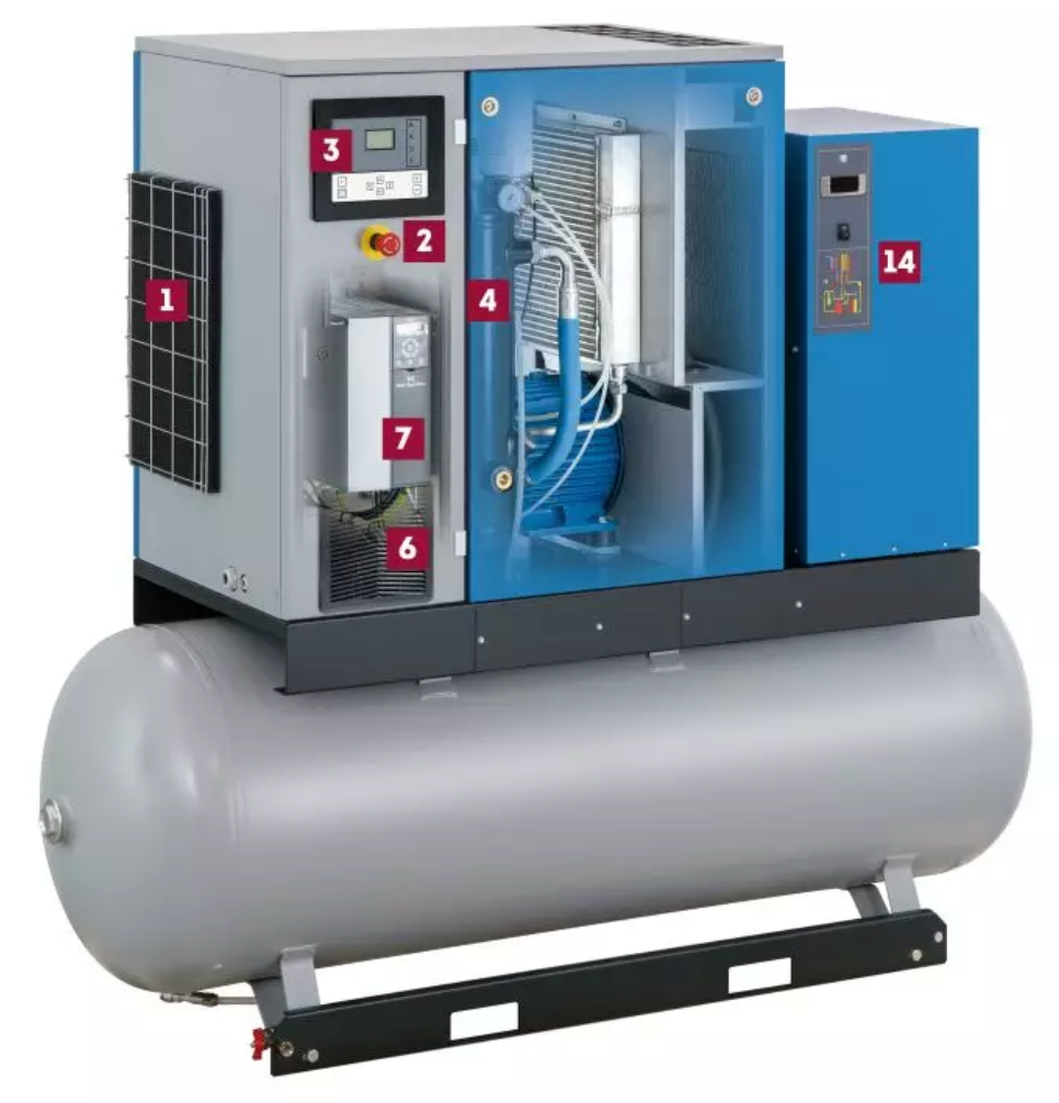 MARK Schraubenkompressor RMA 7,5-500, 5,5-13 bar 'IVR' AD 2000 Komplettgerät mit 500 lt. Kessel